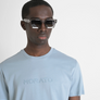 T-SHIRT REGULAR FIT DE PUNTO DE ALGODÓN 100 % CON CUELLO ACANALADO Y MONOGRAMA A JUEGO