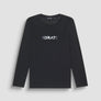T SHIRT SLIM FIT DE JERSEY DE ALGODÓN NEGRO CON ESTAMPADO DIFUMINADO