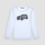 T SHIRT COLOR BLANCO SLIM FIT MANGA LARGA CON ESTAMPADO