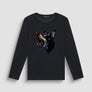 T SHIRT REGULAR FIT DE JERSEY DE ALGODÓN NEGRO CON ESTAMPADO DE DÓBERMAN