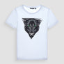 T-SHIRT REGULAR FIT DE JERSEY DE ALGODÓN BLANCO CON ESTAMPADO DE PANTERA