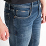 JEANS OZZY TAPERED FIT IN VINTAGE OVERDYED BLUE DENIM