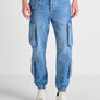 JEANS REGULAR FIT «JAY» ESTILO CARGO CON EFECTO LAVADO CLARO