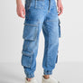 JEANS REGULAR FIT «JAY» ESTILO CARGO CON EFECTO LAVADO CLARO