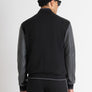 CHAQUETA ESTILO COLLEGE REGULAR FIT DE ALGODÓN Y MANGAS DE PIEL