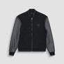CHAQUETA ESTILO COLLEGE REGULAR FIT DE ALGODÓN Y MANGAS DE PIEL