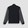 CHAQUETA ESTILO COLLEGE REGULAR FIT DE ALGODÓN Y MANGAS DE PIEL