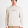 SUÉTER RELAXED FIT BEIGE DE ALGODÓN Y LOGOTIPO DE GOMA