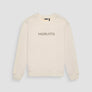 SUÉTER RELAXED FIT BEIGE DE ALGODÓN Y LOGOTIPO DE GOMA