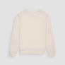 SUÉTER RELAXED FIT BEIGE DE ALGODÓN Y LOGOTIPO DE GOMA