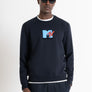 SUÉTER SLIM FIT NEGRO DE ALGODÓN CON LOGOTIPO "MTV"