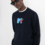 SUÉTER SLIM FIT NEGRO DE ALGODÓN CON LOGOTIPO "MTV"