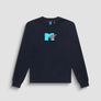 SUÉTER SLIM FIT NEGRO DE ALGODÓN CON LOGOTIPO "MTV"