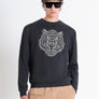 HOODIE REGULAR FIT DE ALGODÓN Y ESTAMPADO DE TIGRE DE GOMA