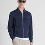 CHAQUETA SLIM FIT DE MEZCLA DE PIQUÉ DE ALGODÓN CON CUELLO Y CREMALLERA