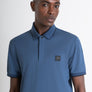 POLO REGULAR FIT DE ALGODÓN AZUL Y CON LOGOTIPO RESALTADO