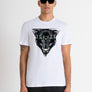 T-SHIRT REGULAR FIT DE JERSEY DE ALGODÓN BLANCO CON ESTAMPADO DE PANTERA