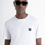T-SHIRT REGULAR FIT DE TEJIDO BLANCO DE ALGODÓN CON LOGO METÁLICO