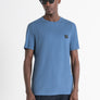 T-SHIRT REGULAR FIT DE TEJIDO AZUL DE ALGODÓN CON LOGO METÁLICO