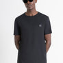 T-SHIRT REGULAR FIT DE TEJIDO NEGRO DE ALGODÓN CON LOGO METÁLICO