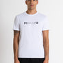 T-SHIRT SLIM FIT DE JERSEY DE ALGODÓN BLANCO CON ESTAMPADO DIFUMINADO