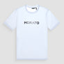 T-SHIRT SLIM FIT DE JERSEY DE ALGODÓN BLANCO CON ESTAMPADO DIFUMINADO