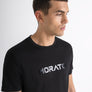 T-SHIRT SLIM FIT DE JERSEY DE ALGODÓN NEGRO CON ESTAMPADO DIFUMINADO