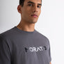 T-SHIRT SLIM FIT DE JERSEY DE ALGODÓN GRIS CON ESTAMPADO DIFUMINADO
