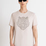 T-SHIRT REGULAR FIT BLANCA DE TEJIDO DE JERSEY DE ALGODÓN CON ESTAMPADO DE TIGRE DE GOMA