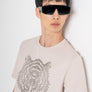 T-SHIRT REGULAR FIT BLANCA DE TEJIDO DE JERSEY DE ALGODÓN CON ESTAMPADO DE TIGRE DE GOMA