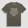 T-SHIRT REGULAR FIT CAFÉ DE TEJIDO DE JERSEY DE ALGODÓN CON ESTAMPADO DE TIGRE DE GOMA