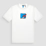 T-SHIRT REGULAR FIT BLANCA DE JERSEY ALGODÓN CON LOGOTIPO DE "MTV"