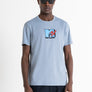 T-SHIRT REGULAR FIT AQUA DE JERSEY ALGODÓN CON LOGOTIPO DE "MTV"