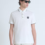 POLO REGULAR FIT DE PURO ALGODÓN CON PATRÓN GEOMÉTRICO INTEGRAL Y LOGOTIPO EN RELIEVE