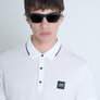 POLO REGULAR FIT DE PURO ALGODÓN CON PATRÓN GEOMÉTRICO INTEGRAL Y LOGOTIPO EN RELIEVE