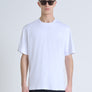 T-SHIRT RELAXED FIT DE PUNTO DE ALGODÓN PURO CON ESTAMPADO MINIMALISTA Y LOGOTIPO EN LA PARTE TRASERA