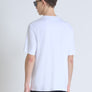 T-SHIRT RELAXED FIT DE PUNTO DE ALGODÓN PURO CON ESTAMPADO MINIMALISTA Y LOGOTIPO EN LA PARTE TRASERA
