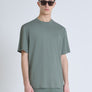 T-SHIRT RELAXED FIT DE PUNTO DE ALGODÓN PURO CON ESTAMPADO MINIMALISTA Y LOGOTIPO EN LA PARTE TRASERA