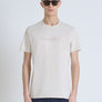 T-SHIRT REGULAR FIT DE PUNTO DE ALGODÓN 100 % CON CUELLO ACANALADO Y MONOGRAMA A JUEGO