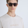 T-SHIRT REGULAR FIT DE PUNTO DE ALGODÓN 100 % CON CUELLO ACANALADO Y MONOGRAMA A JUEGO