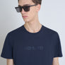 T-SHIRT REGULAR FIT DE PUNTO DE ALGODÓN 100 % CON CUELLO ACANALADO Y MONOGRAMA A JUEGO