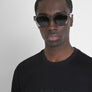 T-SHIRT REGULAR FIT DE PUNTO DE ALGODÓN 100 % CON CUELLO ACANALADO Y MONOGRAMA A JUEGO