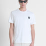 T-SHIRT REGULAR FIT DE PUNTO DE ALGODÓN PURO DE COLOR LISO