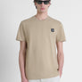 T-SHIRT REGULAR FIT DE PUNTO DE ALGODÓN PURO DE COLOR LISO CON LOGOTIPO EN RELIEVE TONO SOBRE TONO