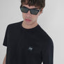 T-SHIRT REGULAR FIT DE PUNTO DE ALGODÓN PURO DE COLOR LISO CON LOGOTIPO EN RELIEVE TONO SOBRE TONO