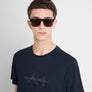T SHIRT REGULAR FIT DE PUNTO DE ALGODÓN CON LOGOTIPO DE COLOR LISO