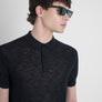 JERSEY REGULAR FIT EN MEZCLA DE LINO CON INSIGNIA DEL LOGOTIPO