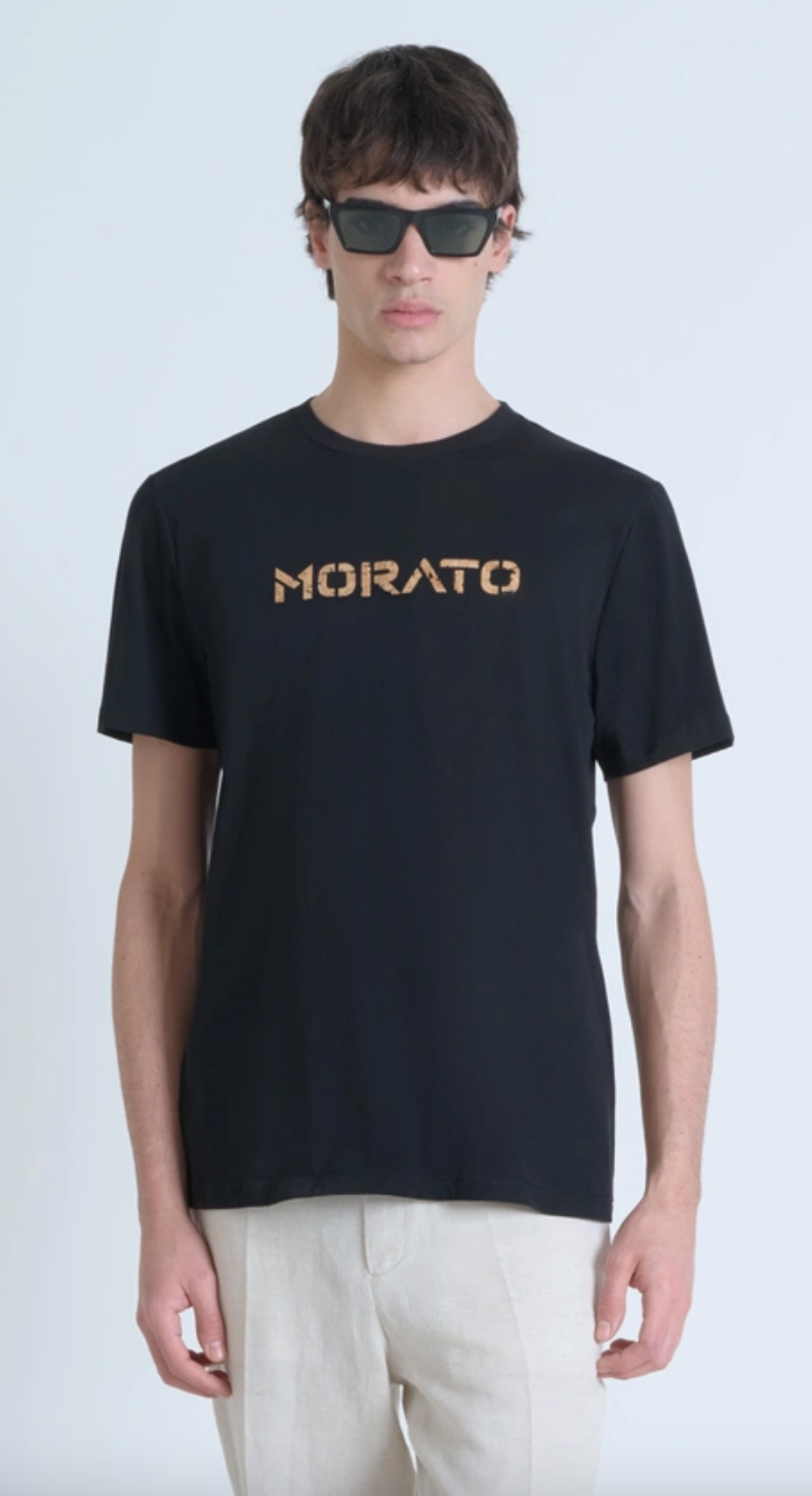 T-SHIRT REGULAR FIT DE ALGODÓN JERSEY CON LOGOTIPO DE CORCHO ESTAMPADO