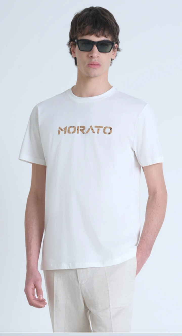T-SHIRT REGULAR FIT DE ALGODÓN JERSEY CON LOGOTIPO DE CORCHO ESTAMPADO