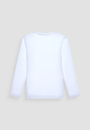T SHIRT SLIM FIT DE JERSEY DE ALGODÓN BLANCO CON ESTAMPADO DIFUMINADO